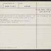 Altyre House, NJ05NW 34, Ordnance Survey index card, page number 2, Verso