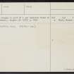 Burgie Lodge, NJ06SE 4, Ordnance Survey index card, page number 4, Verso