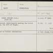 Glen Avon, 'Uaimh Abhainn', NJ10NE 1, Ordnance Survey index card, Recto