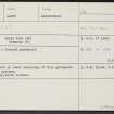 Inchrory, Graveyard, NJ10NE 2, Ordnance Survey index card, Recto