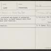 Tomintoul, NJ11NE 7, Ordnance Survey index card, Recto