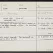 Bridgend Of Livet, Chapel And Graveyard, NJ12NE 1, Ordnance Survey index card, Recto