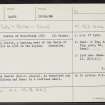 Blairfindy Castle, NJ12NE 4, Ordnance Survey index card, Recto