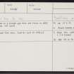 Goatcraig, NJ14NW 1, Ordnance Survey index card, Recto