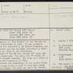 Tor Castle, NJ15SW 1, Ordnance Survey index card, page number 1, Recto