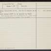 Gordonstoun House, NJ16NE 7, Ordnance Survey index card, page number 2, Verso