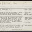 Braemou Well, NJ16NE 14, Ordnance Survey index card, page number 1, Recto