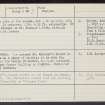 Gordonstoun, Michael Kirk, NJ16NE 16, Ordnance Survey index card, page number 2, Verso