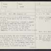 Knock Of Alves, NJ16SE 11, Ordnance Survey index card, page number 1, Recto