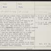 Blackhills House, NJ25NE 4, Ordnance Survey index card, page number 1, Recto