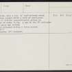 Stony Hill, NJ25SW 4, Ordnance Survey index card, page number 2, Verso