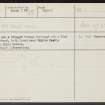 Spynie Palace, NJ26NW 17, Ordnance Survey index card, Recto