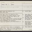Elgin, Order Pot, NJ26SW 10, Ordnance Survey index card, Recto