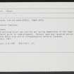 Elgin, 118-122 High Street, Tower Hotel, NJ26SW 114, Ordnance Survey index card, Recto