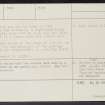 Castle Newe, NJ31SE 3, Ordnance Survey index card, page number 2, Verso