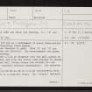 Allt A' Choileachain, NJ33NE 2, Ordnance Survey index card, page number 1, Recto