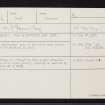 Tullochallum, NJ33NW 6, Ordnance Survey index card, Recto