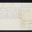 Mortlach, The Battle Stone, NJ33NW 12, Ordnance Survey index card, Verso