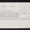 Shenval, NJ33SE 4, Ordnance Survey index card, Recto