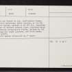 Kelman Hill, NJ33SE 8, Ordnance Survey index card, page number 2, Verso