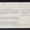 Dundurcas Kirk And Burial Ground, NJ35SW 4, Ordnance Survey index card, page number 1, Recto