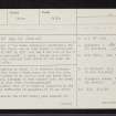 Roman Camp Gate, NJ36SE 3, Ordnance Survey index card, page number 1, Recto