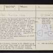 Browlands, Garmouth, NJ36SW 1, Ordnance Survey index card, page number 1, Recto