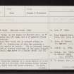 Mulloch Cairn, NJ40SE 8, Ordnance Survey index card, Recto