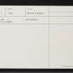 Blue Cairn, NJ40SE 16, Ordnance Survey index card, Verso