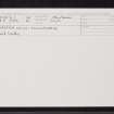 Wester Coull, Tomnaverie, NJ40SE 41, Ordnance Survey index card, Recto