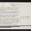 Old Kinord, NJ40SW 3, Ordnance Survey index card, page number 2, Verso
