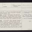 Culblean Hill, NJ40SW 8, Ordnance Survey index card, page number 1, Recto