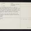 New Kinord, NJ40SW 13, Ordnance Survey index card, page number 4, Verso