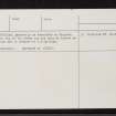 Peel Of Fichlie, NJ41SE 7, Ordnance Survey index card, page number 2, Verso