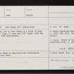 Rhynie, Craw Stane, NJ42NE 35, Ordnance Survey index card, Recto