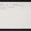 The Lodge Of Auchindoir, NJ42SE 8, Ordnance Survey index card, Recto