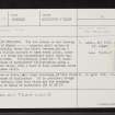 Manse Of Auchindoir, NJ42SE 21, Ordnance Survey index card, Recto