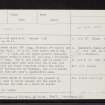 Newton Hill, Cairnborrow, NJ44SE 7, Ordnance Survey index card, Recto