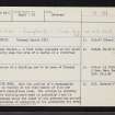 Tronach Castle, NJ46NE 5, Ordnance Survey index card, page number 1, Recto