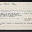 Portknockie, Green Castle, NJ46NE 8, Ordnance Survey index card, page number 1, Recto