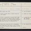 Janet's Well, NJ46NE 12, Ordnance Survey index card, page number 1, Recto