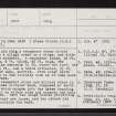 Old Keig, NJ51NE 2, Ordnance Survey index card, page number 1, Recto