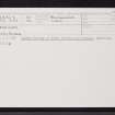 Braehead, NJ52NE 18, Ordnance Survey index card, Recto