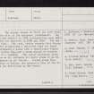 Kirktown Of Clatt, Clatt Parish Church, NJ52NW 23, Ordnance Survey index card, page number 1, Recto