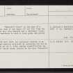 Leith Hall Policies, Kenneth's Mount, NJ52NW 27, Ordnance Survey index card, Recto