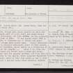 Corrie Cairn, NJ52SE 13, Ordnance Survey index card, page number 1, Recto