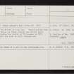 Black Arthur's Well, Smallburn, NJ52SW 8, Ordnance Survey index card, Recto