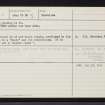 Torra Duncan, NJ53NW 10, Ordnance Survey index card, page number 2, Verso