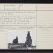 Avochie Castle, NJ54NW 3, Ordnance Survey index card, page number 2, Verso