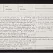 Tilleytarmont No. 1, The Goose Stone, NJ54NW 11, Ordnance Survey index card, Recto